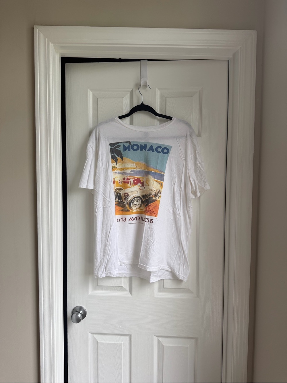 Gildan White Short Sleeve Monaco Racing Graphic Tee